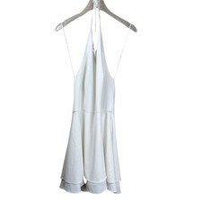 Alice Olivia Dress Women 10 White Halter Layered Wedding Party Cocktail