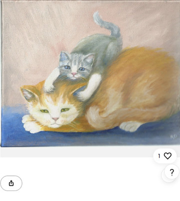 ACEO Hand Embellished Print ''Creme Puff and Baby Luke'' cats kittens