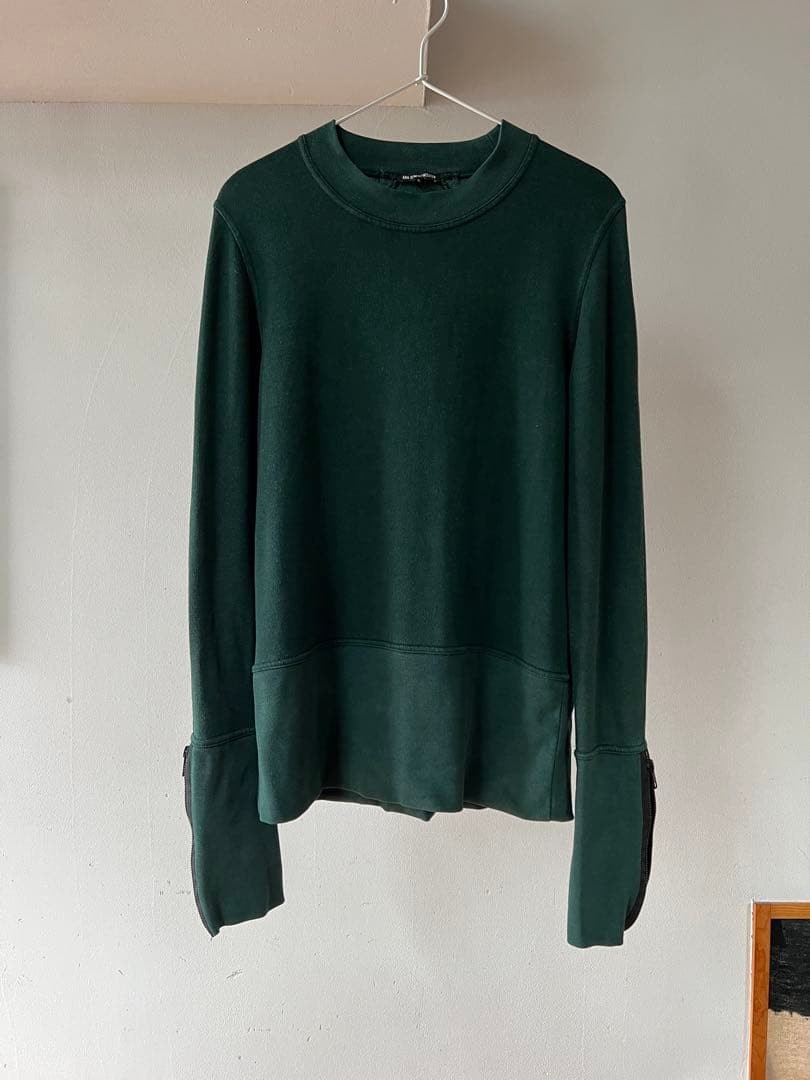 Ann Demeulemeester Green Zip Sleeve Sweatshirt Size L - Excellent Condition