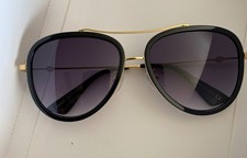 Authentic New Gucci GG0062S 003 Aviator Sunglasses Black Frames Grey Lenses