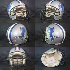 Vtg 2003 Detroit Lions #65 Ray Brown Game Used Riddell VSR4 XL Football Helmet
