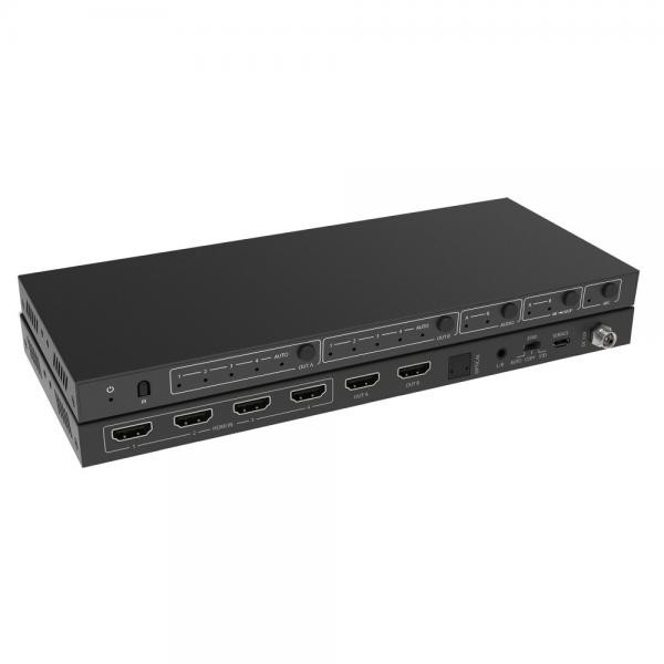 Techly Matrix Switch HDMI 2.0 4x2 18Gbps 4k@60Hz con estrattore audio