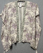 J Jill Botanical Placed-Trim Ruana NWT Size S-L Barley Multi