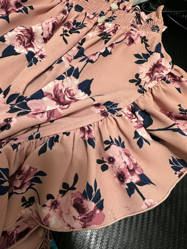 Abito donna Kate Spade increspato rosa prateria finto collo romantico floreale taglia M - Foto 6 di 14