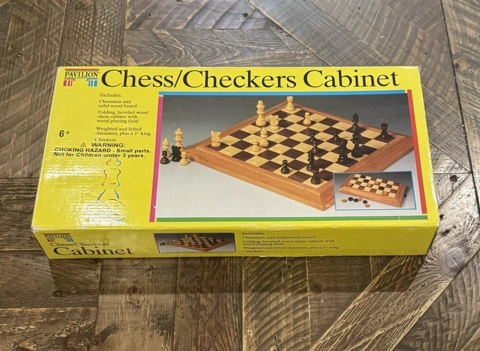 Pavilion Chess Checkers Cabinet 1992 Complete - Image 2 of 4