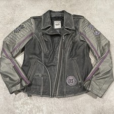 Harley Davidson Distressed Gray Womens Motorc...