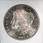 1881-S Silver Morgan Dollar Toned ANACS MS64 Coin AS2