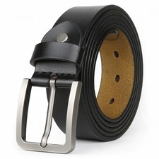 Mens Belt Big and Tall 30"-65",Genuine Leather 7XL 55"-57" Length 150cm Black