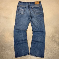 Vintage 80s Levis 20517 Orange Tab Bootcut Jeans Blue 36x30 USA Made 585 Denim