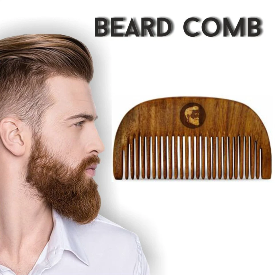 KeshBindu Pocket Size Beard Handmade  Wood Comb New Green Sandalwood Pocket - Image 2 of 3