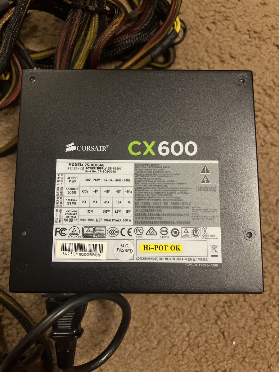 Corsair Cx600 - 600w 80 Plus Bronze Rated ATX Power Supply