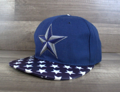 Headlines Nautical Star 3D Flat Bill Blue Snap Back Hat Cap Unisex Adults