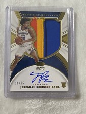 jeremiah robinson earl rookie silhouettes 3 color patch auto /25 Okc Thunder