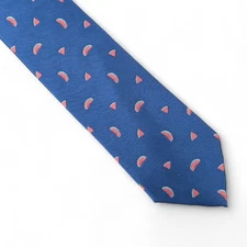 Bar III Men's Hilldale Watermelon Neat Tie Necktie Slim 2 3/4" Blue Silk Blend