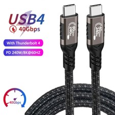 USB4 for Thunderbolt 4 Cable 40Gbps PD 240W 5A 8K 60Hz Video Display USB C Cable