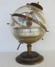 Huger Sputnik Globe Hygrometer Thermometer Barometer Weather German MCM      C69