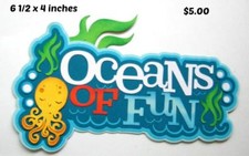 OCEAN OF FUN TITLE summer beach scrapbook premade paper piecing by Rhonda