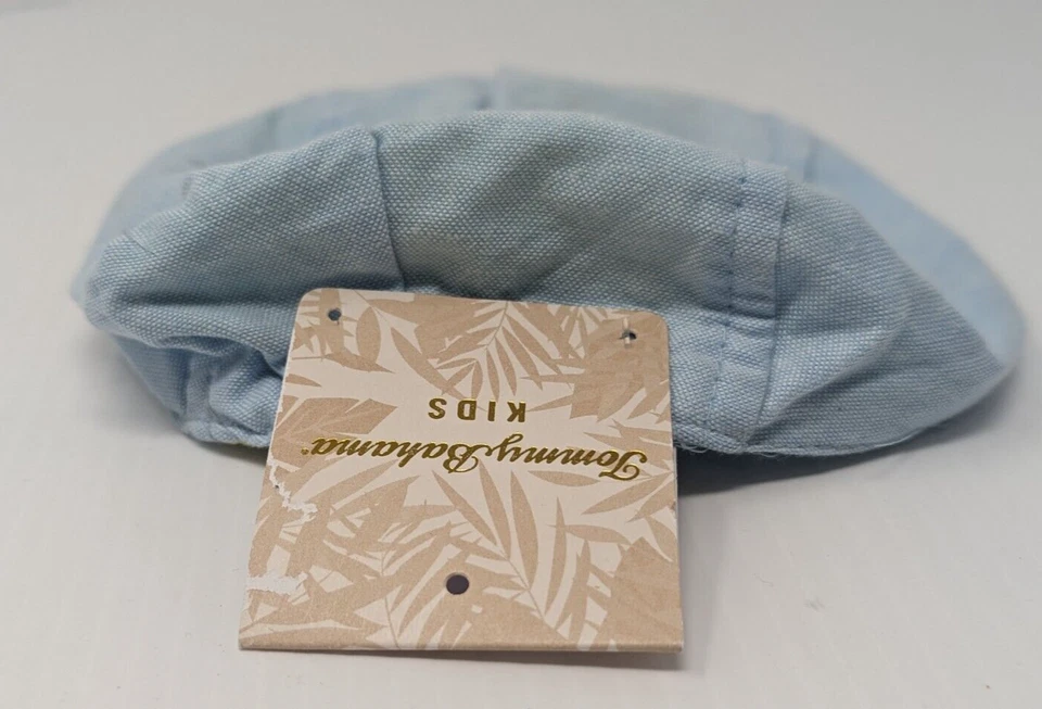 NUEVO CON ETIQUETAS Tommy Bahama Newsboy Gorra Plana Sombrero Infantil Bebé 12 Meses Azul Cambray Cuadros Foto 4 de 4