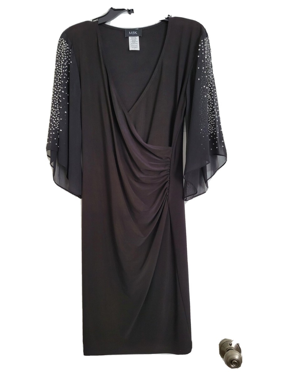 msk beaded dress MSK Beaded Shift Dress