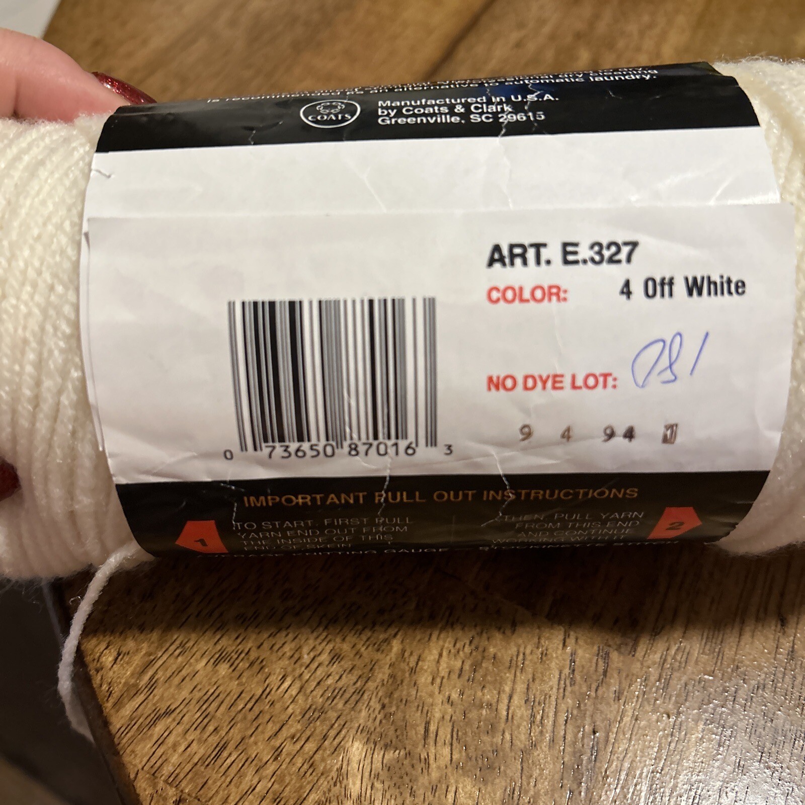 Red Heart Super Sport Acrylic Yarn 1 Skein Of 5 Oz Color Off White New