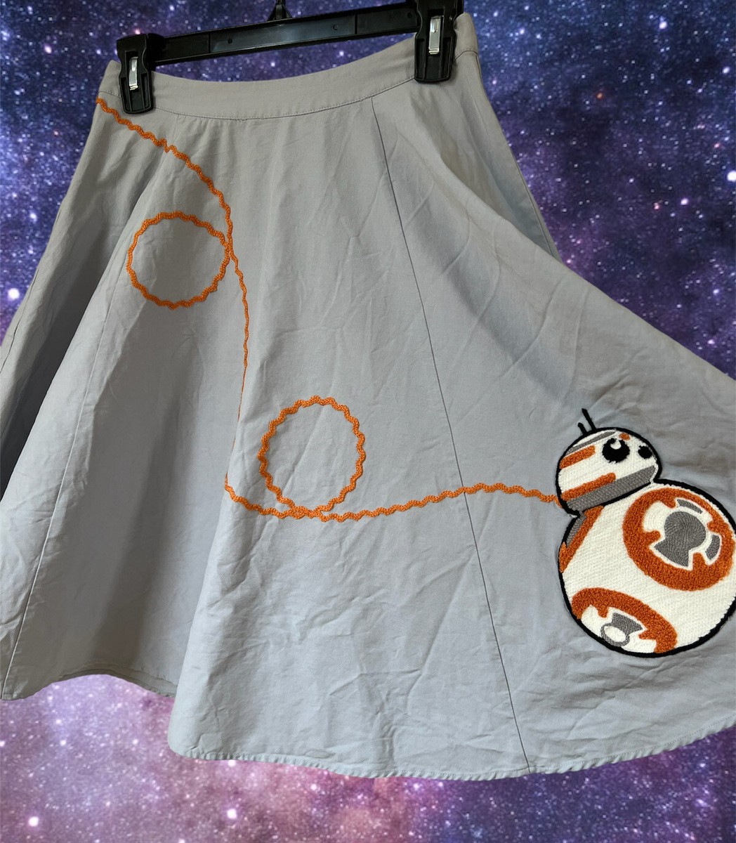Disney Her Universe Star Wars BB-8 Droid Grey Orange Poodle Swing Skirt  Small