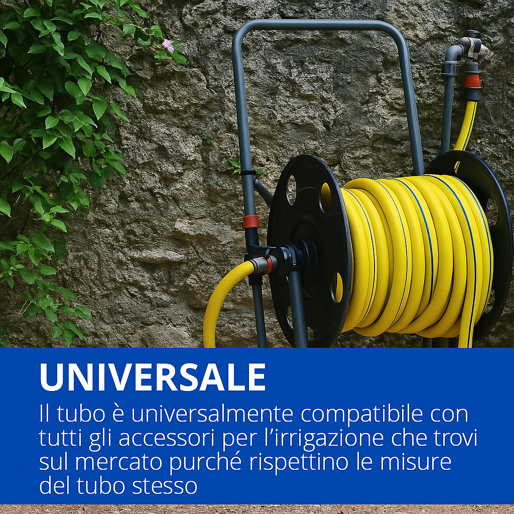 Tubo Acqua Giardino Estensibile 15 Metri Tubo Irrigazione Magliato Tricodex Stars Mm 15 5/8 Mt 15 Gomma Da Giardino
