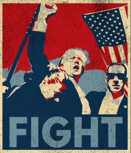 Donald Trump Fight!. All on a 3”Square Flexible Rubber Magnet. - Picture 2 of 2