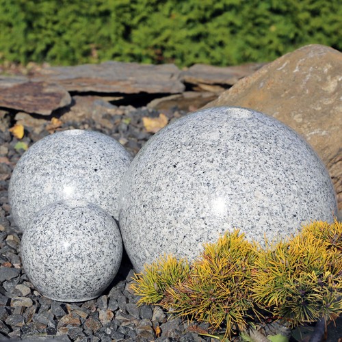 CLGarden 3er Set Granitkugeln Quellsteine für den Bau von Garten