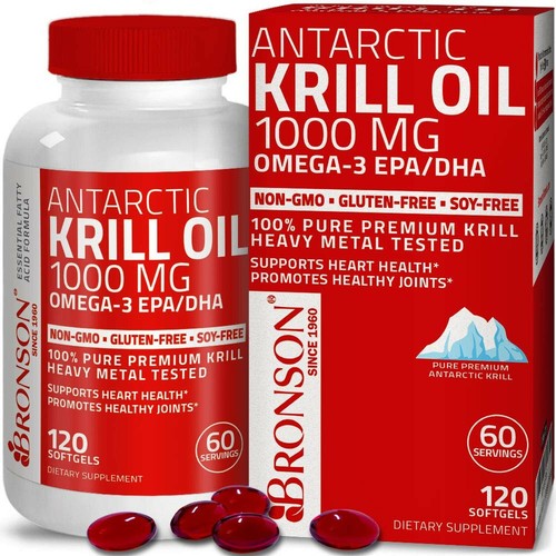 Aceite De Krill Antartico 1000 Mg Con Omega-3 Epa, Dha, Astaxantina Y Fos |  eBay