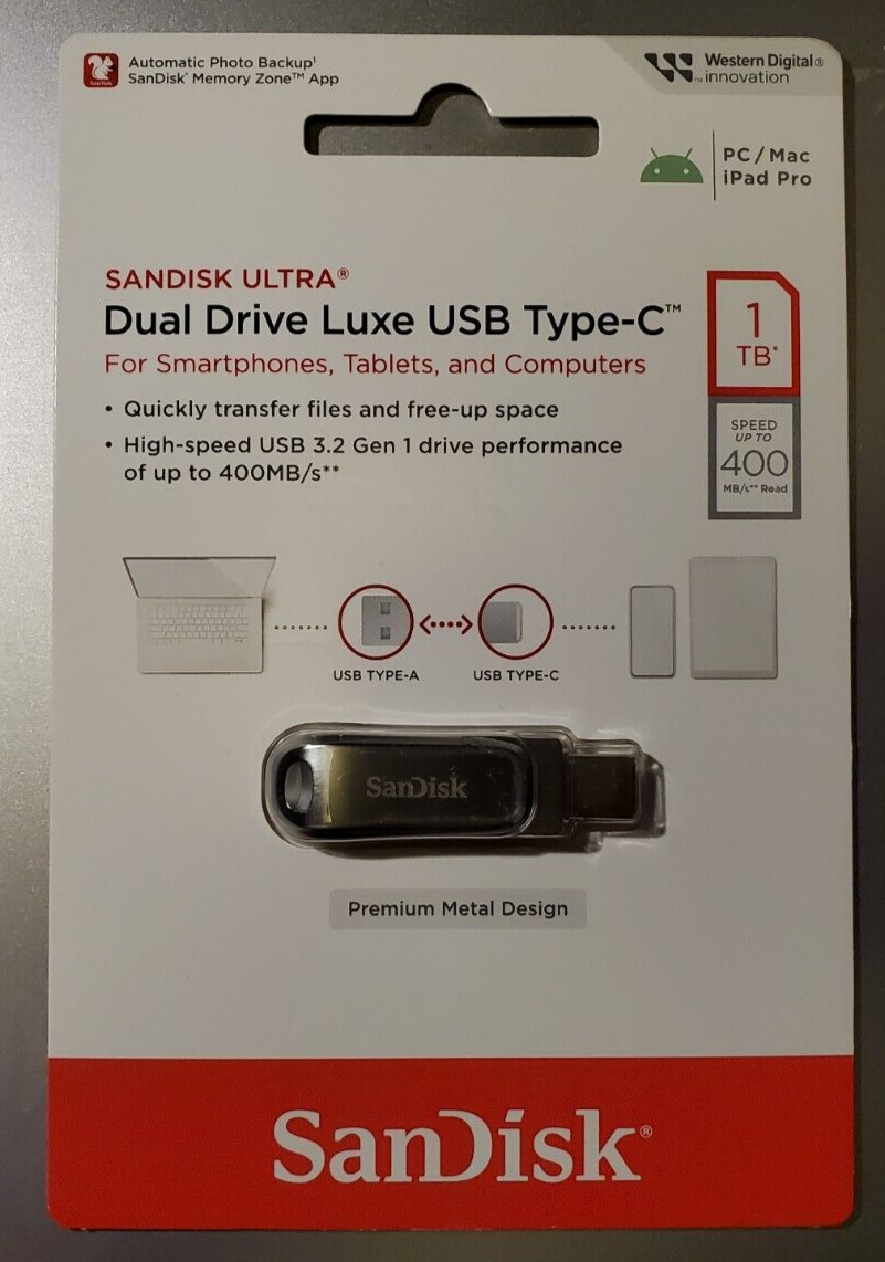 SanDisk Ultra Dual Drive Luxe 1TB USB Flash Drive for sale online