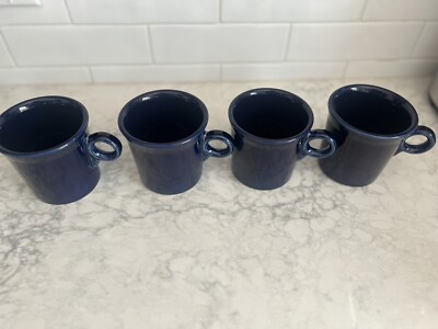 Fiesta Ware Navy Blue Mug SET Coffee Tea Cocoa Excellent Condition!