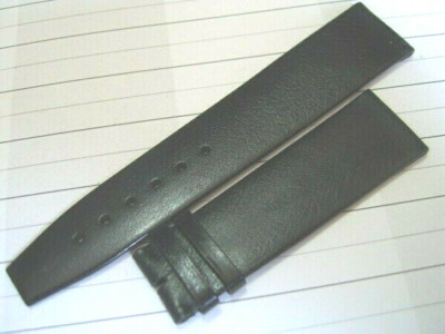 VINTAGE NOS 1970'S BLANCPAIN 21X18 MM SIGNED BLACK LEATHER BAND STRAP      *6618