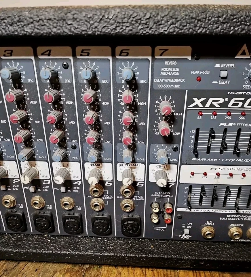 Peavey XR 600F Stereo Powered Mixer - Black Powers On! - Image 4 of 4