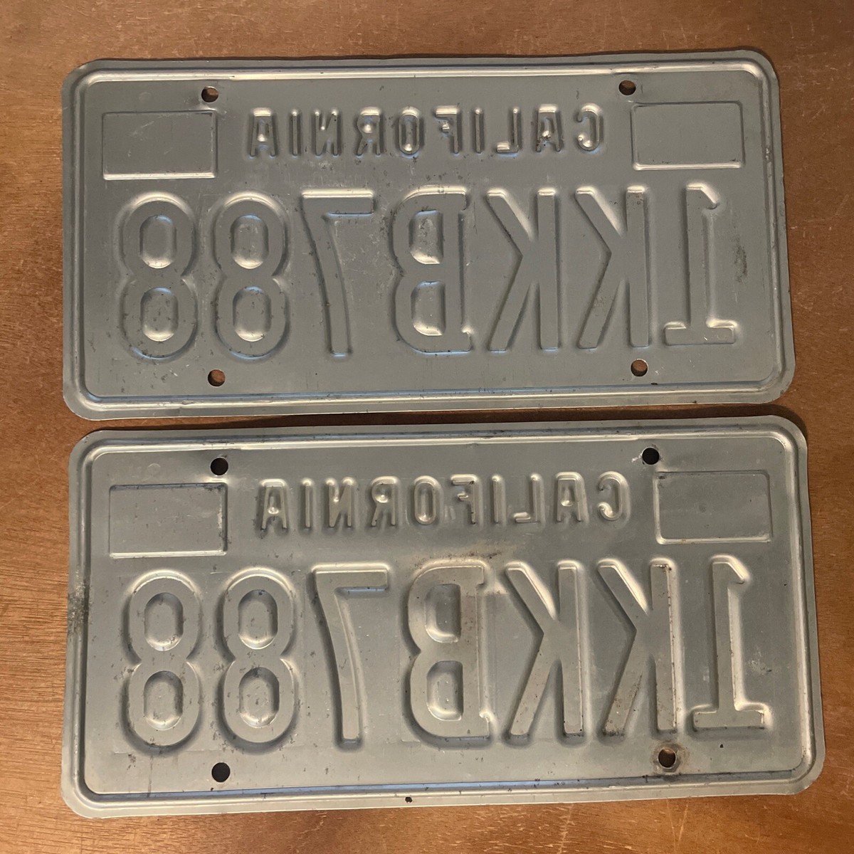 1987 California License Plate Pair # 1KKB788 | eBay