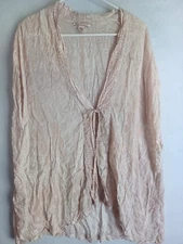 Victoria's Secret Short Sleeve Kimono Robe Cover Up Tie Front Neutral One Size