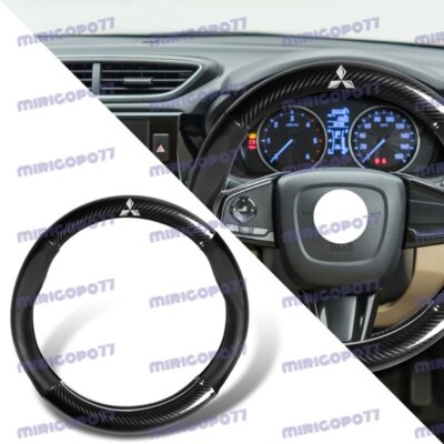 Quality Leather Carbon Fiber Style Car Steering Wheel Cover 15'' For MITSUBISHI