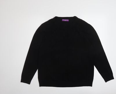 Fenix Trading Damen Schwarz Rundhals Acryl Pullover Pulli Größe XL