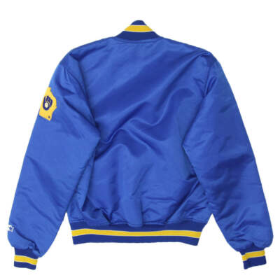 Vintage Milwaukee Brewers MLB Satin Bomber Jacket Diamond