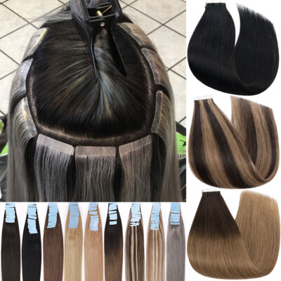 22 Inch Human Hair Tape In Extensions 50g Brazilian Seamless Skin Weft Amazon.com : RemeeHi Tape in Hair Extensions Human Hair 22  main image 4