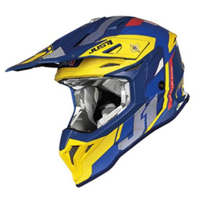 JUST1 J39 Reactor Motocross Helm gelb blau Enduro MX Motocross ATV Quad