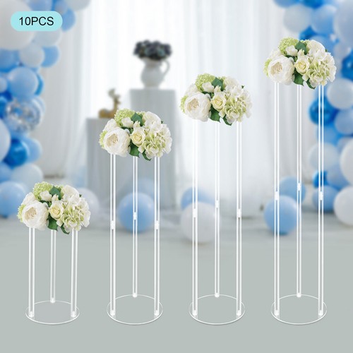 10pcs 60cm Acrylic Flower Vase Rack Wedding Garden Floral Stand Party ...