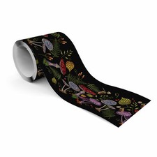 Selbstklebende Bordüre Tapetenbordüre Pilze Blätter Wandtattoo für Wände Möbel