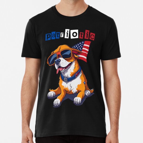 American dog usa flag sunglasses Premium Gift Idea T-Shirt S-5XL
