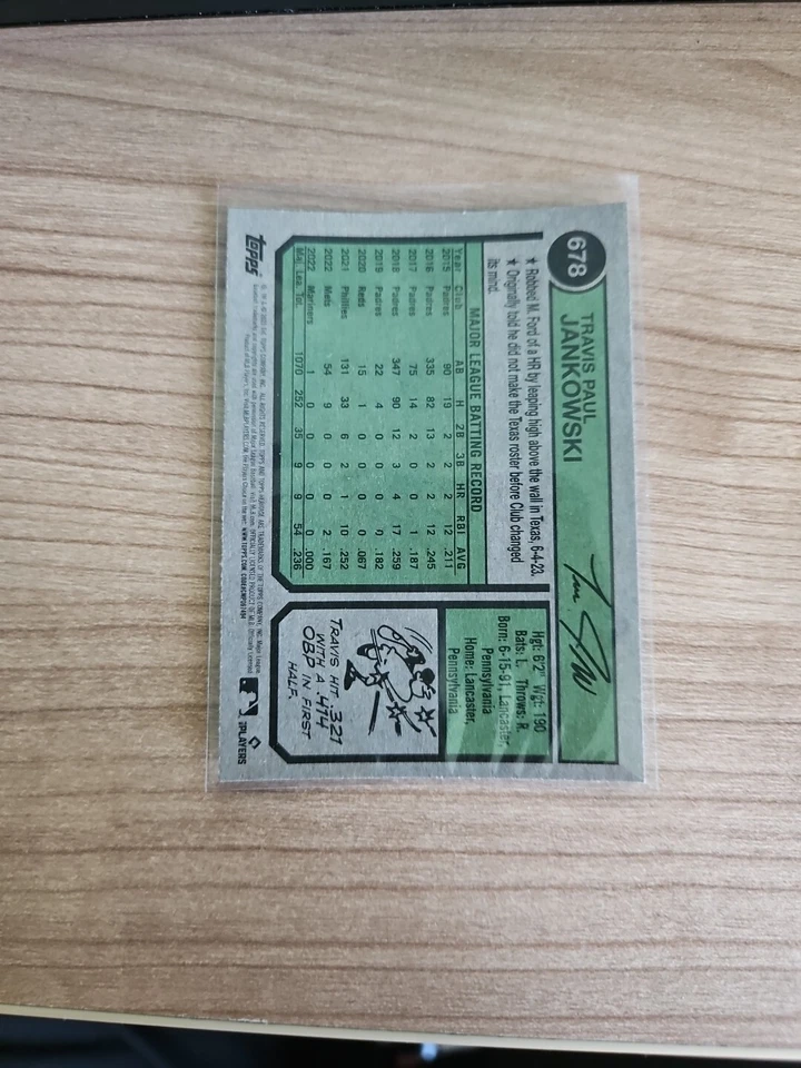 20w3 Topps Heritage Chrome Purple Refractor #678 Travis Jankowski - Image 2 of 2