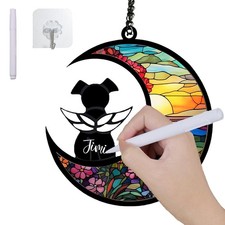 Dog Memorial Suncatcher, Personalized Dog Memorial Gifts for Loss of Dog, Pet...