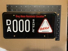 1990 ‘s Pennsylvania D.A.R.E. Sample License Plate DARE Drug Abuse Resistance