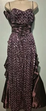 Gunne Sax Vintage 1980s Purple Sequin Strapless Formal Dress Size 5/6 Classic