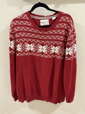 Original Weatherproof Vintage Sweater Mens Size XXL Red Holiday Fair Isle Nordic
