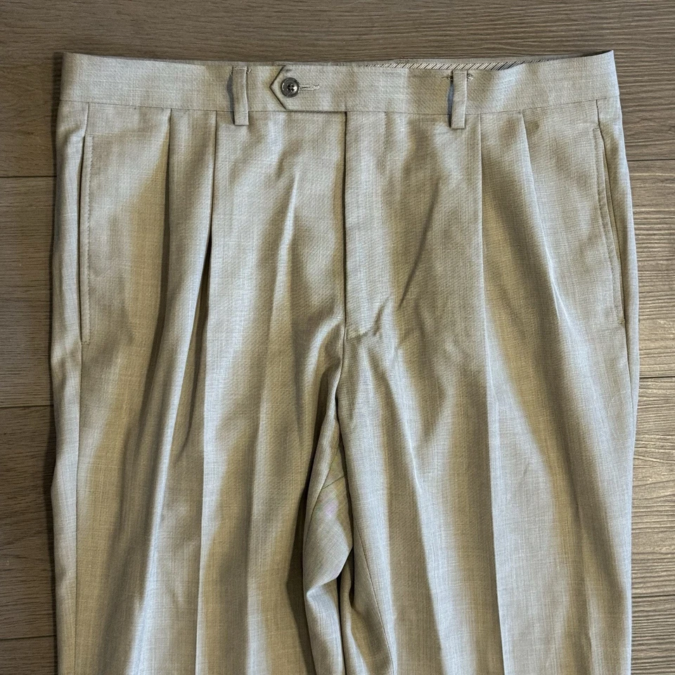 Lot Of 2 Lauren Ralph Lauren Dress Pants Men’s 34X32 (34X31) Beige/Gray Trousers - Image 3 of 4