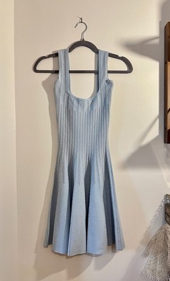 Ronny Kobo Eti Ribbed Knit Skater Dress | Baby Blue | Size XS | Never Worn